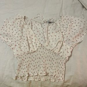 Hello Molly tulips crop top blouse